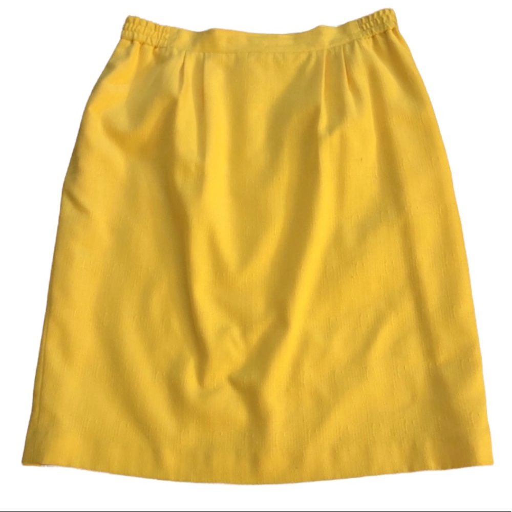 Vintage 1980’s Bright Yellow Summer Pencil Skirt, VOLUP Pencil Skirt, 16W